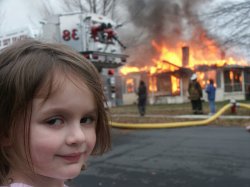 Girl smile house fire Meme Template