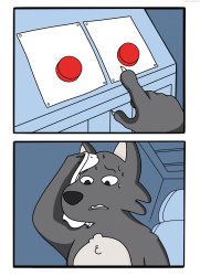 Wolfie 2 Buttons Meme Meme Template