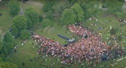 Trump Bronx Rally 800-1000 people ABC Drone shot Meme Template