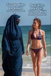 Hell for Muslim women Meme Template