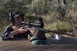 Jess woman with scoped hunting rifle JPP PH Meme Template
