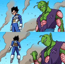 Piccolo points to Vegeta(Manga) Meme Template