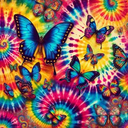 Butterflies on tie dye Meme Template