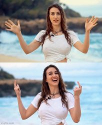 Beach joke wet t-shirt woman boobs nipples funny Meme Template