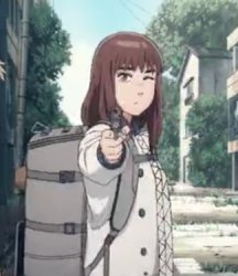Anime girl with gun Meme Template
