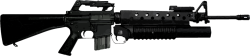 an M16A1 with an M203 Grenade launcher (20rds) Meme Template