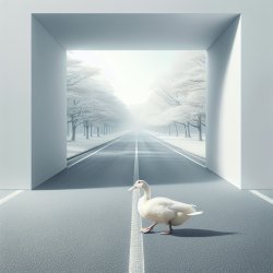 white duck crossing the road Meme Template