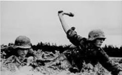 Werhmacht Soldier throwing grenade low quality Meme Template