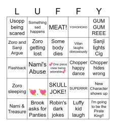 One piece  Bingo Meme Template