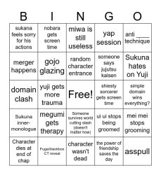 Jujutsu kaisen Bingo Meme Template