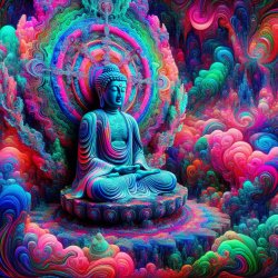 Psychedelic buddha Meme Template