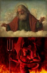 God And Satan Meme Template