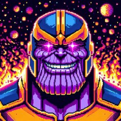 Thanos Purple Eyes Glow Meme Template