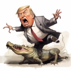 Trump on a gator Meme Template