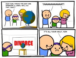 Son causes a divorce Meme Template