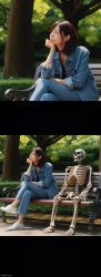 Woman with Skeleton Meme Template