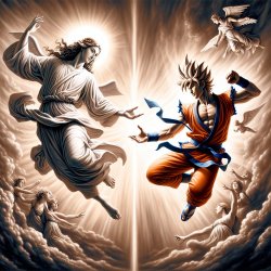 Jesus vs Goku Meme Template