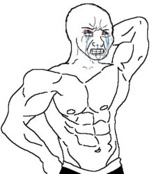 Crying fit wojak Meme Template