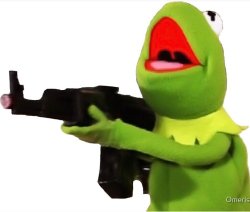 Kermit with a gun Meme Template