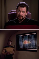 TNG Riker and Geordi - Cause and Effect - Time Loop PowerPoint Meme Template