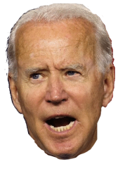 Angry Biden head w transparency Meme Template