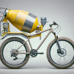 A gravelbike that pulls a cement mixer Meme Template