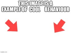 This image is a example of cool behaviour Meme Template