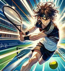tennis anime powerful shot Meme Template