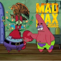 Don cangrejo y Patricio Mad Max furia en el camino Meme Template
