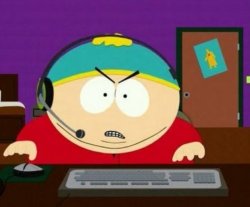 Cartman on computer Meme Template