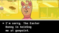 The Easter Bunny is Holding Me At Gunpoint Meme Template