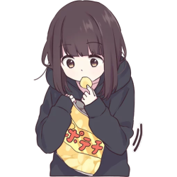 Menhera-chan eating chips Meme Template