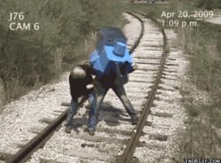 Old Man Gets Hit by Train Meme Template