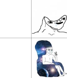 Galaxy brain wojak vs brainless wojak Meme Template