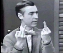 Mr Rogers flips the bird Meme Template