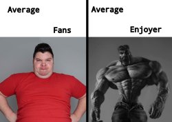 Average Fan VS Average Enjoyer(BanbodiFanOfficial Style) Meme Template