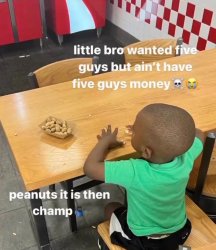 Lil bro wanted five guys Meme Template