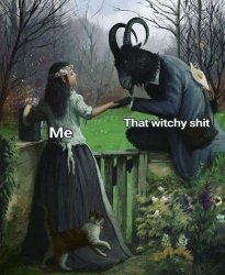 Devil Witchy Shit Meme Template