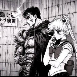 Guts Usagi smoking Meme Template