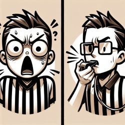 priemera escena: alguien sorprendido, segunda escena: un arbitro Meme Template