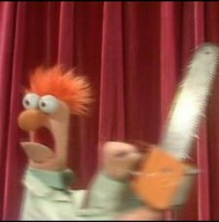 Chainsaw Muppet Meme Template