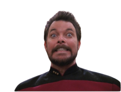 Commander Riker Scary Face Transparent Background Meme Template