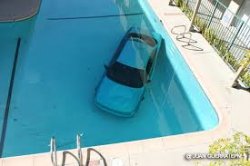 car parked in pool Meme Template