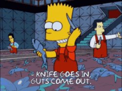 Bart Simpson knife fish Meme Template