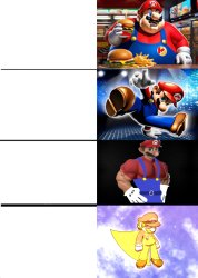 Leveling up Mario Meme Template