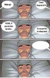 waking up from a coma Meme Template