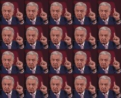 Amlo mosaico dedo tile background Meme Template