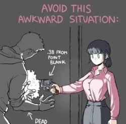 Avoid this awkward situation Meme Template