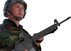 Eroican Soldier Welding an Colt M16A3 Meme Template