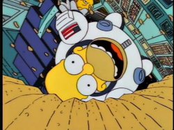 Homer Simpson Eating Chips In Space. Meme Template